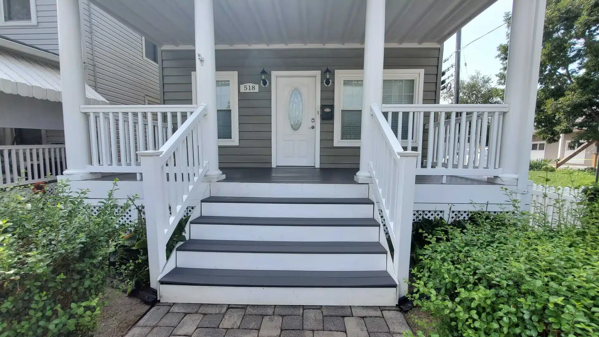 Front porch steps after cleaning